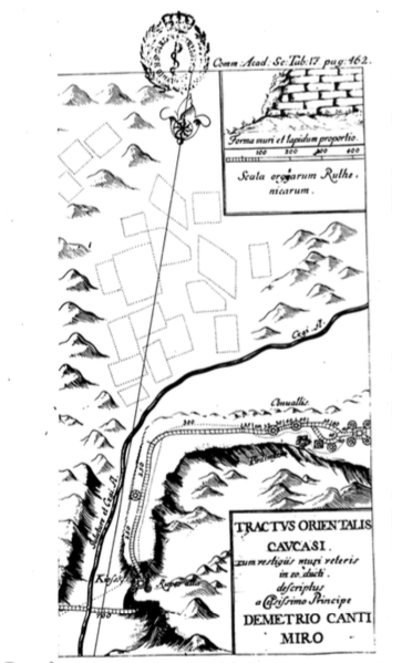 Map provided by Bayer (1727), after description by Cantemir